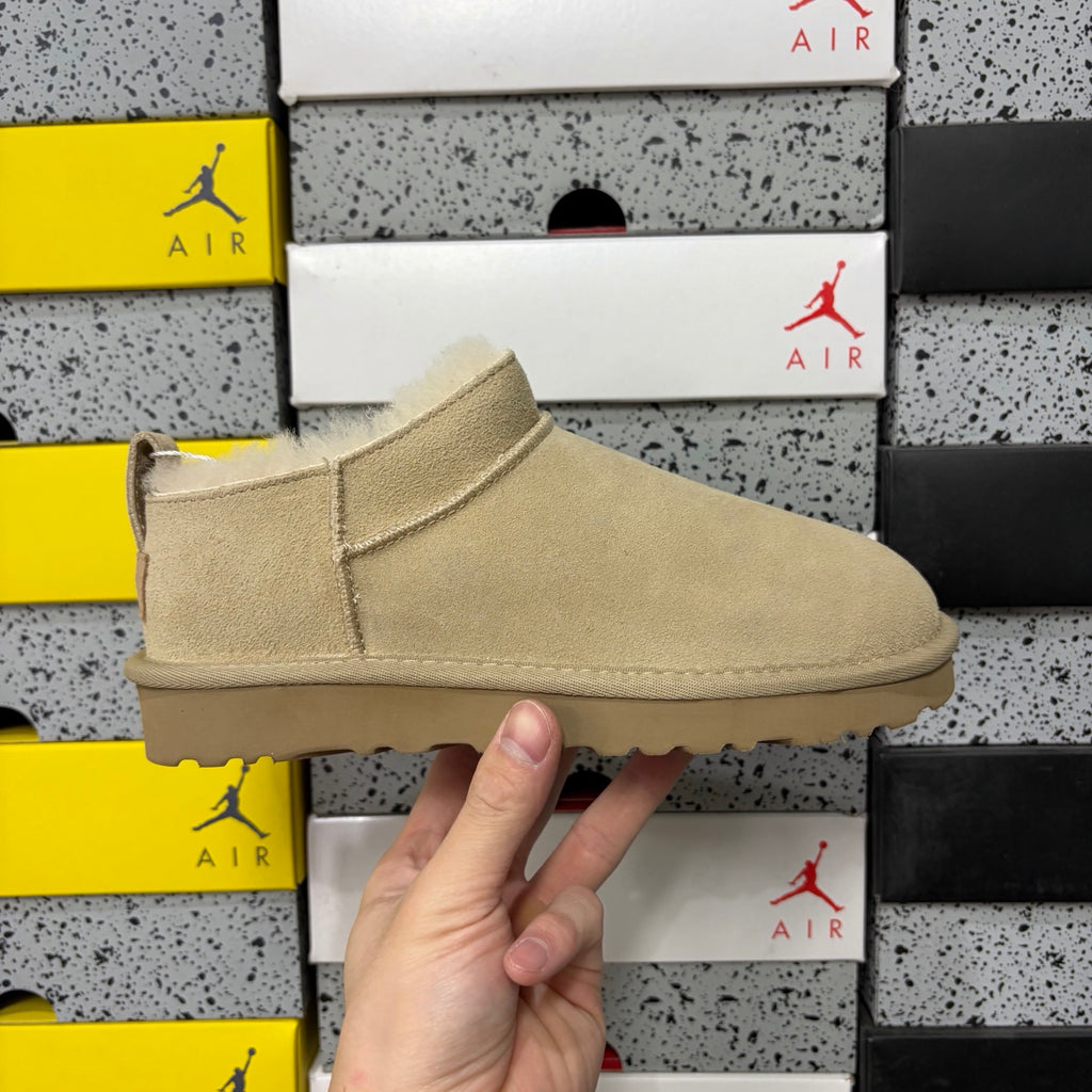 Sand Mini Pull-On Ankle Boots with Slim Sole