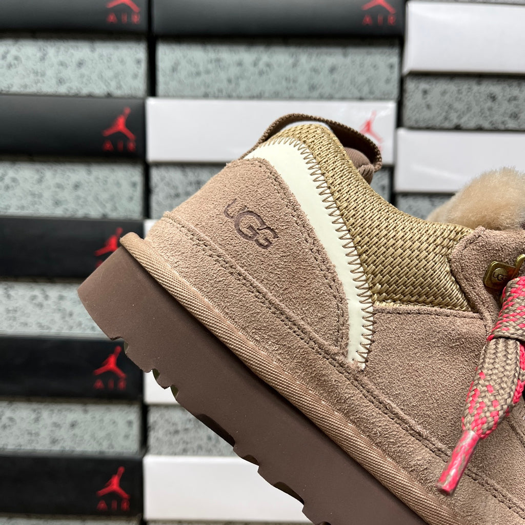 Brown & Pink Chunky-Sole Lace-Up Shoes