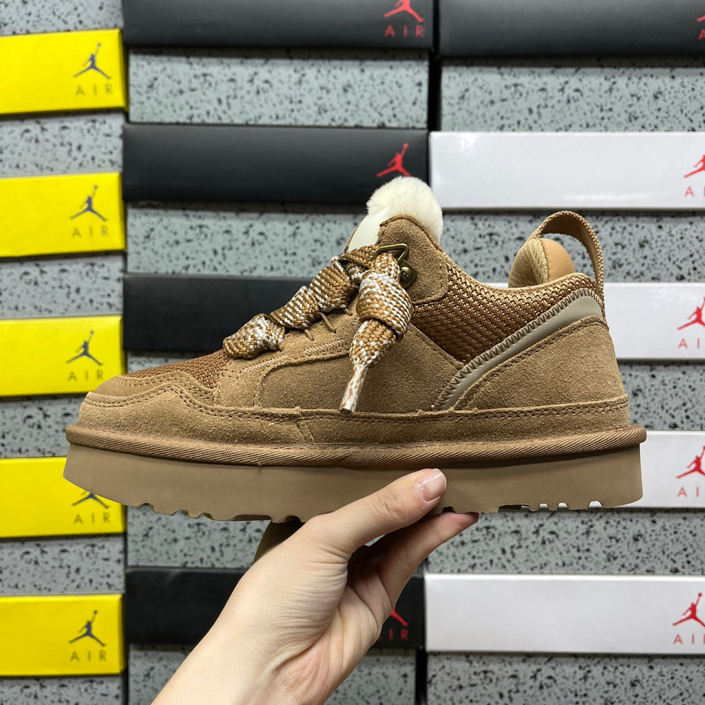 Chestnut Chunky-Sole Lace-Up Shoes