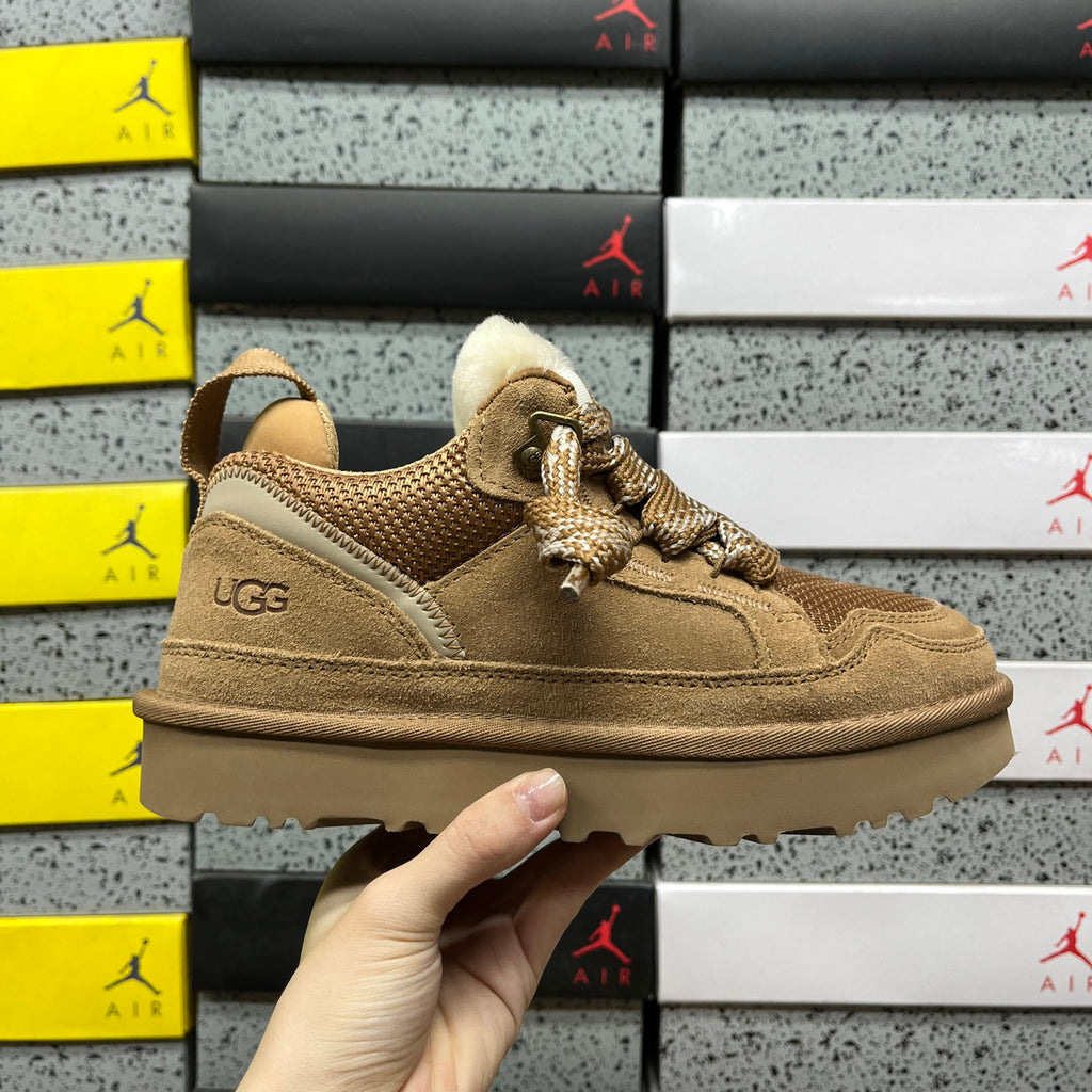 Chestnut Chunky-Sole Lace-Up Shoes