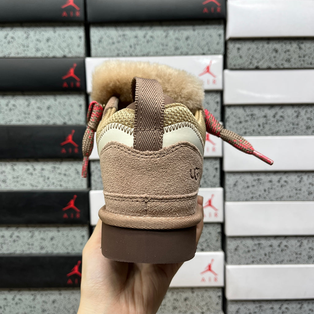 Brown & Pink Chunky-Sole Lace-Up Shoes