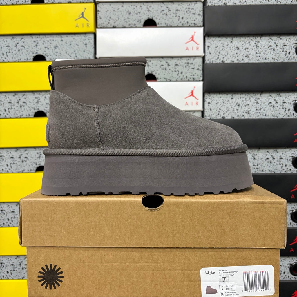 Thundercloud Grey Platform Ankle Boots