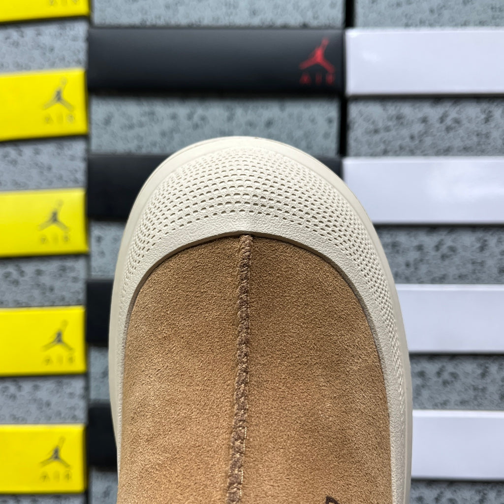 Chestnut Platform Slip-On Shoes with Cream Sole