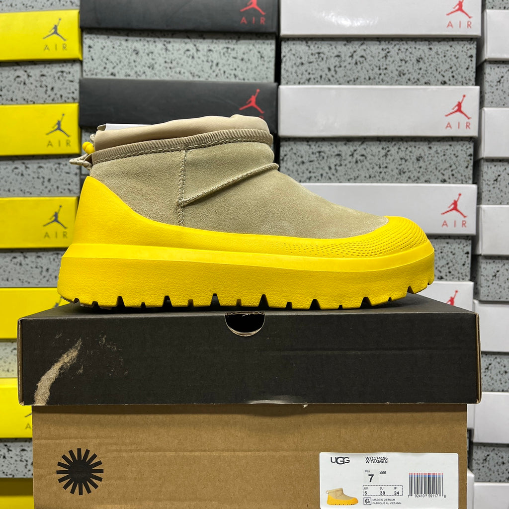 Sand & Yellow Chunky-Sole Drawstring Ankle Boots