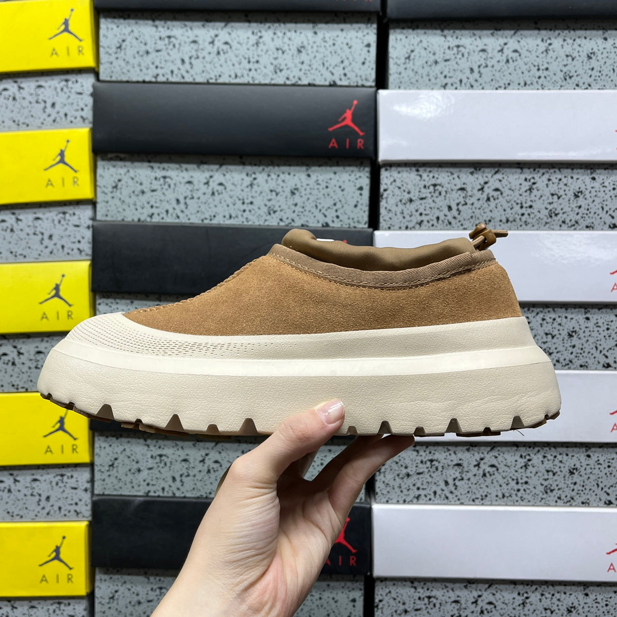 Chestnut Platform Slip-On Shoes with Cream Sole