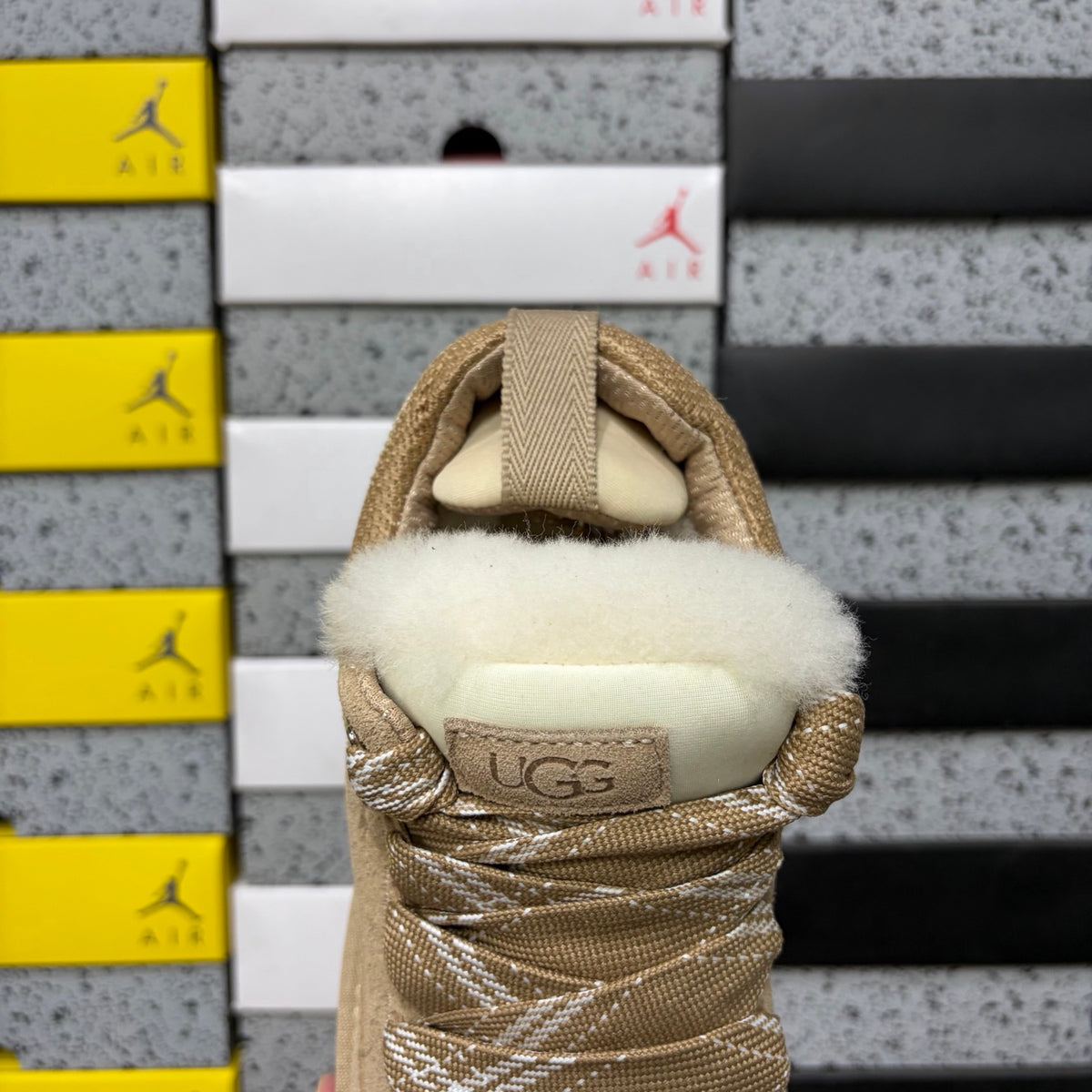 Sand Chunky-Sole Lace-Up Shoes