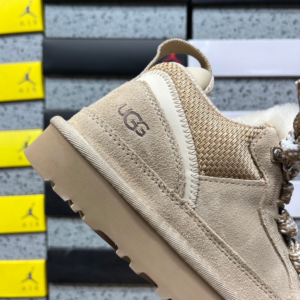 Sand Chunky-Sole Lace-Up Shoes
