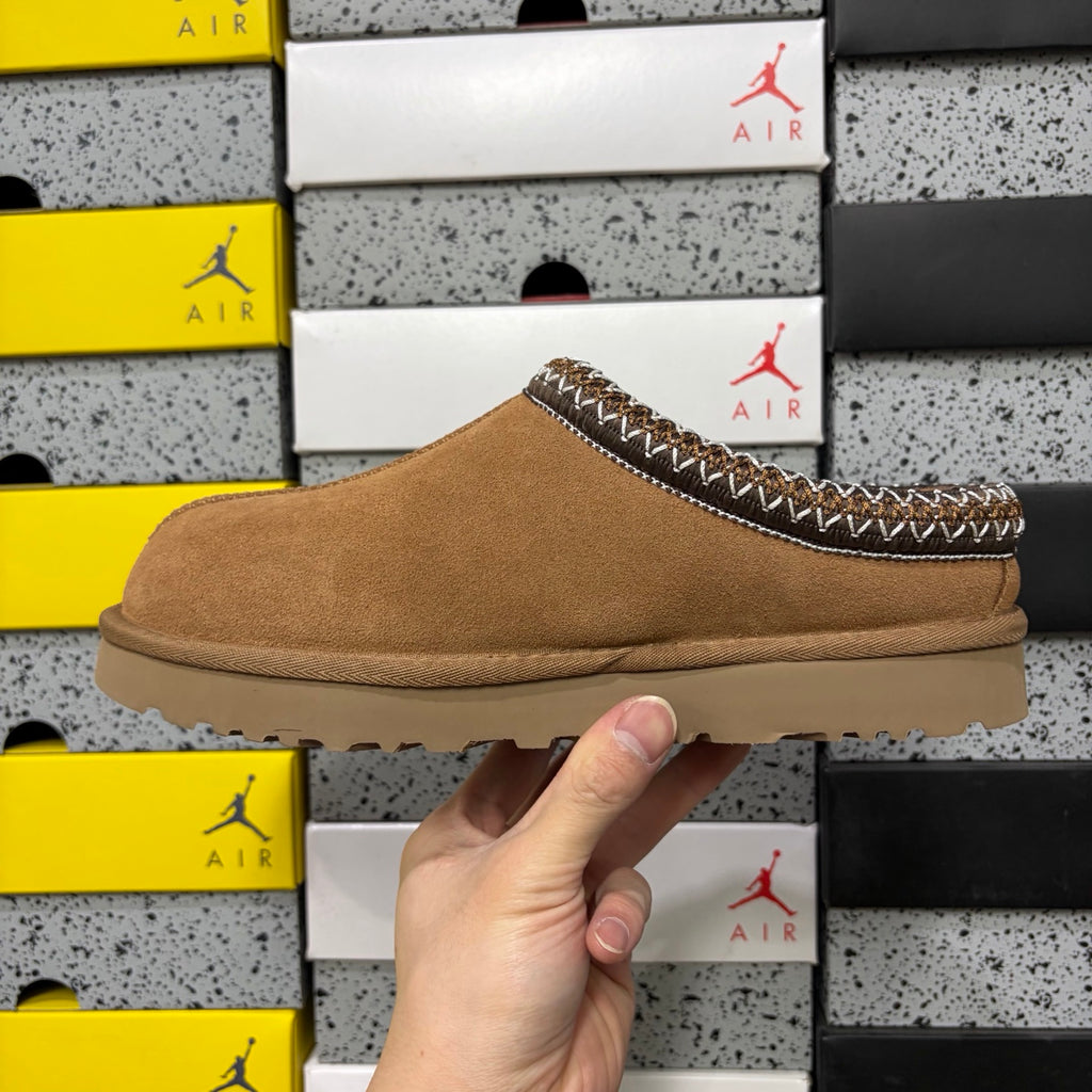 Chestnut Slip-On Shoes with Contrast-Stitched Collar