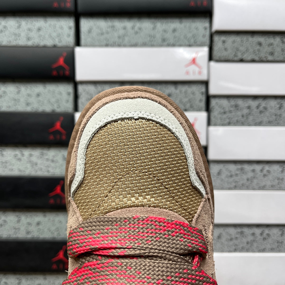 Brown & Pink Chunky-Sole Lace-Up Shoes