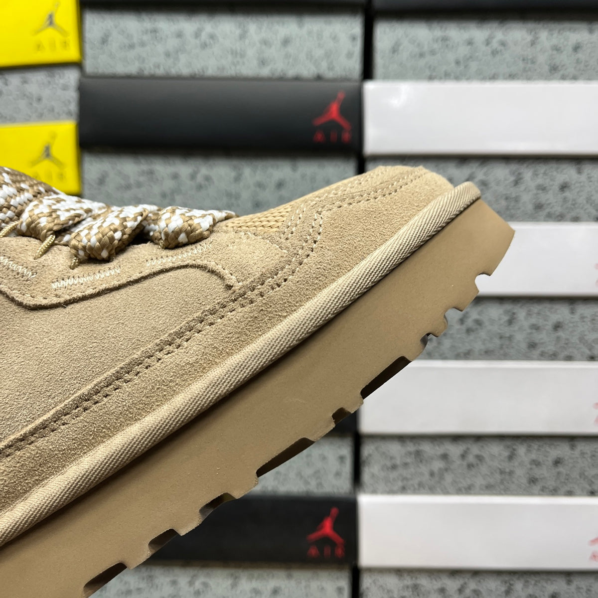 Sand Chunky-Sole Lace-Up Shoes