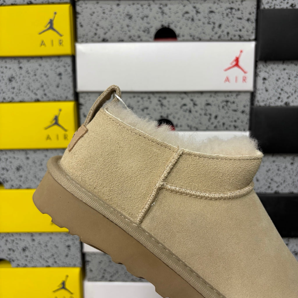 Sand Mini Pull-On Ankle Boots with Slim Sole