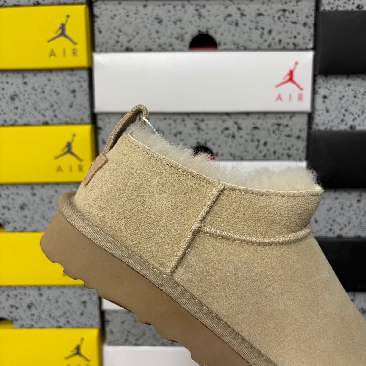 Sand Mini Pull-On Ankle Boots with Slim Sole