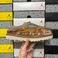 Chestnut Slim-Sole Boots with Dragon & Tiger Embroidery