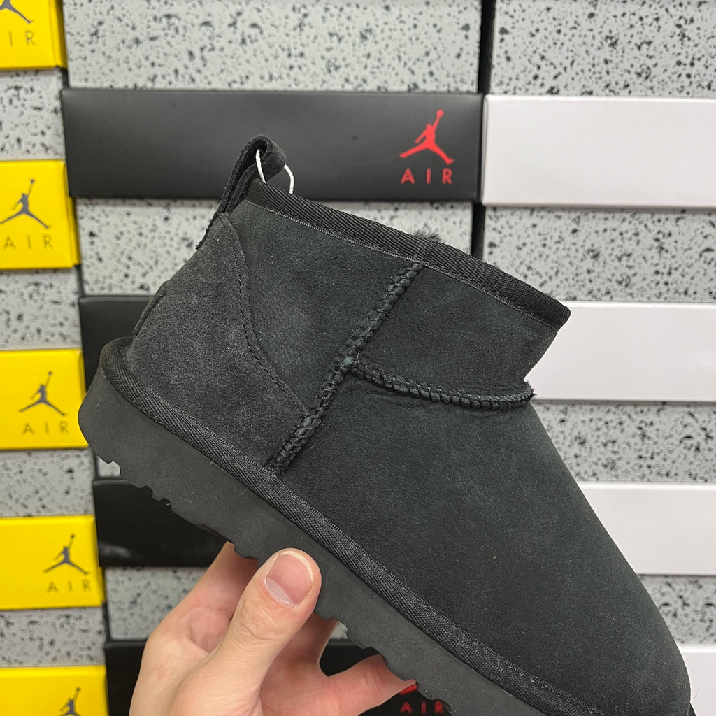 Black Mini Pull-On Ankle Boots