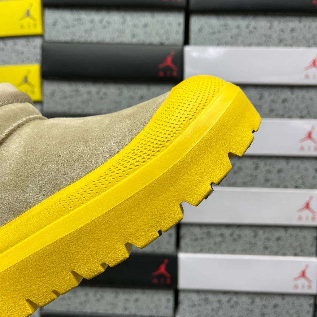 Sand & Yellow Chunky-Sole Drawstring Ankle Boots