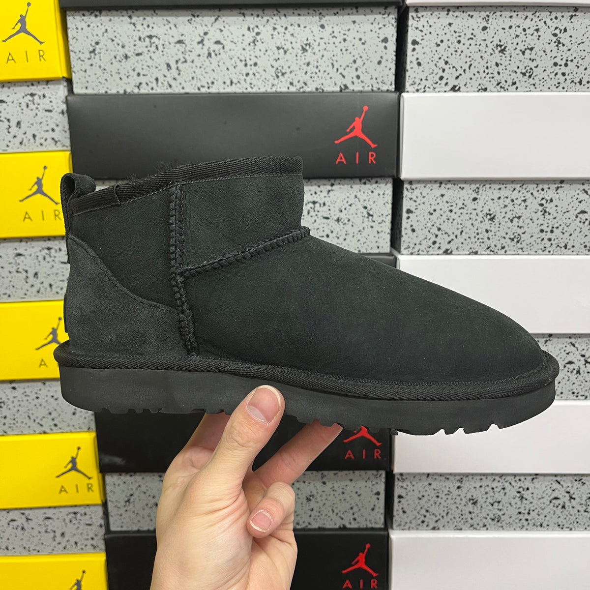 Black Mini Pull-On Ankle Boots