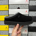 Black Slip-On Shoes with Contrast-Stitched Collar