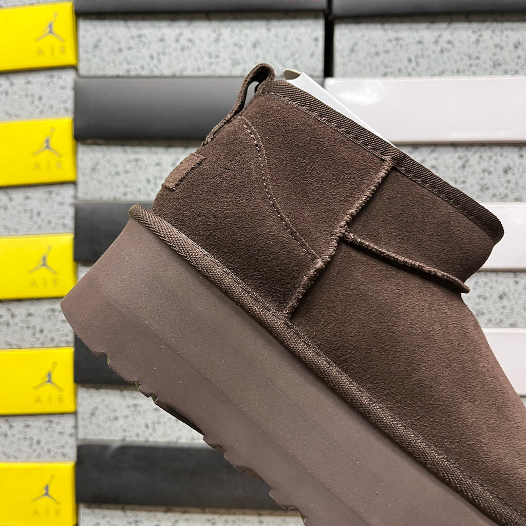 Chocolate Brown Mini Platform Ankle Boots - 5 cm Sole