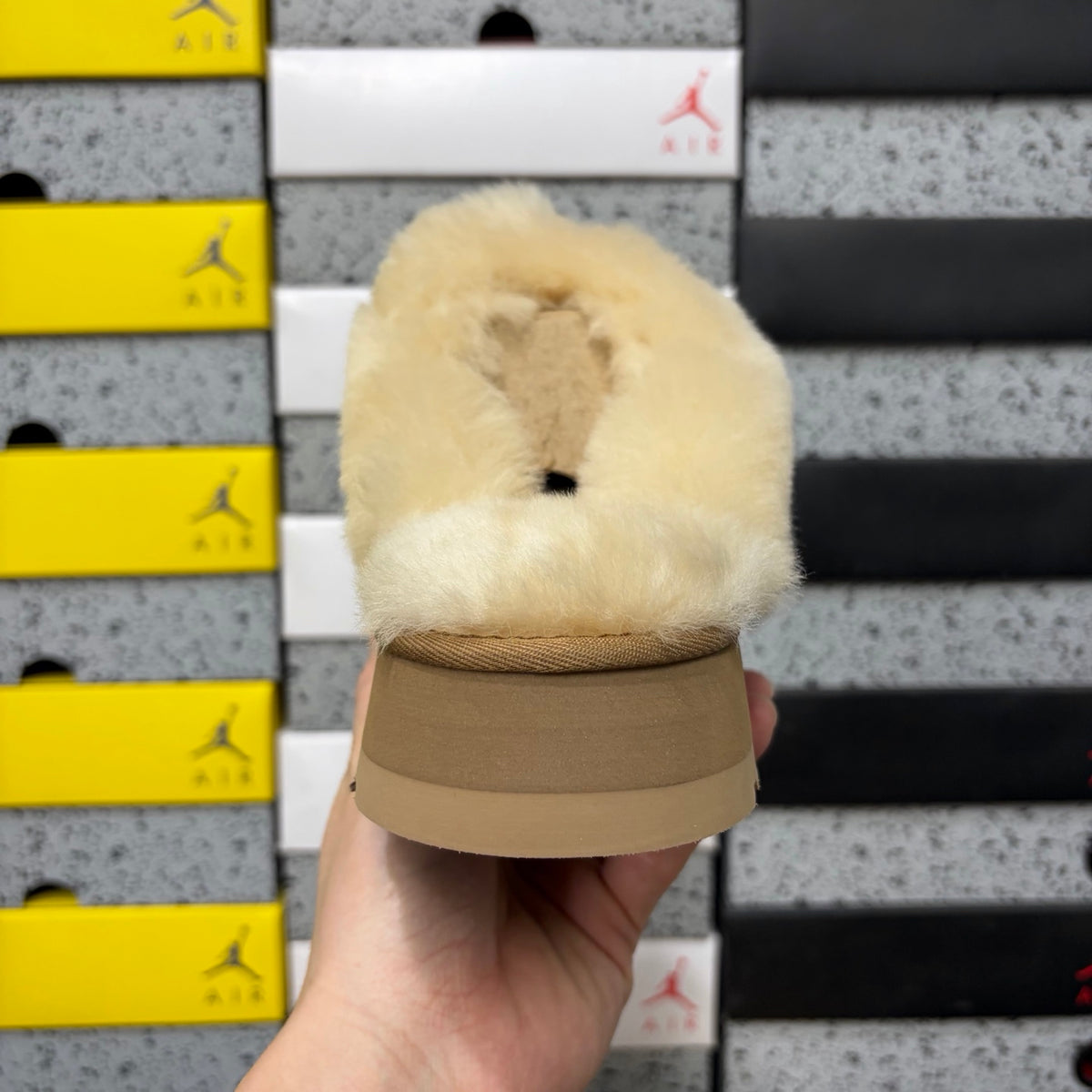 UGG Chestnut Platform Slippers with Plush Trim
