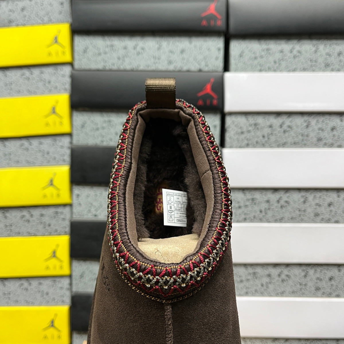 Cocoa Brown Platform Slip-On Shoes with Decorative Stitching