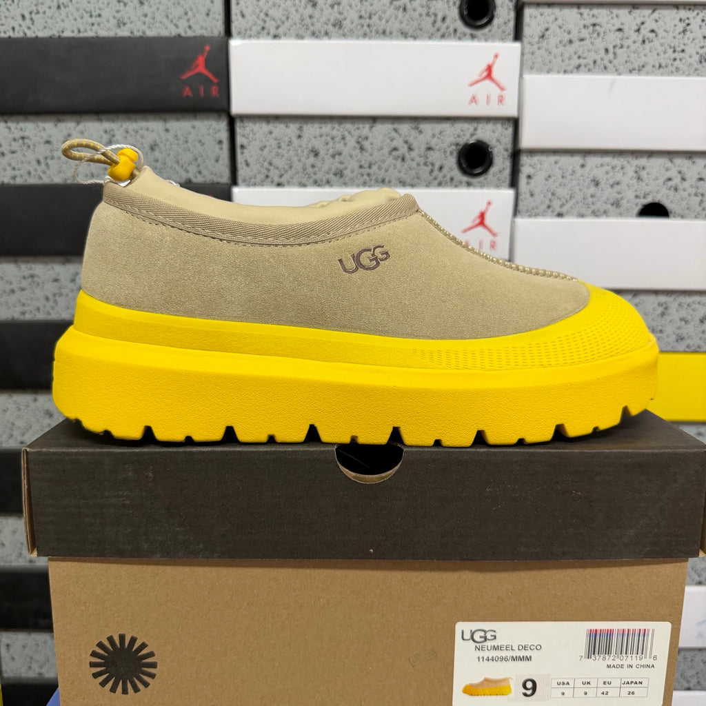 Sand Slip-On Shoes with Bright Yellow Chunky Sole