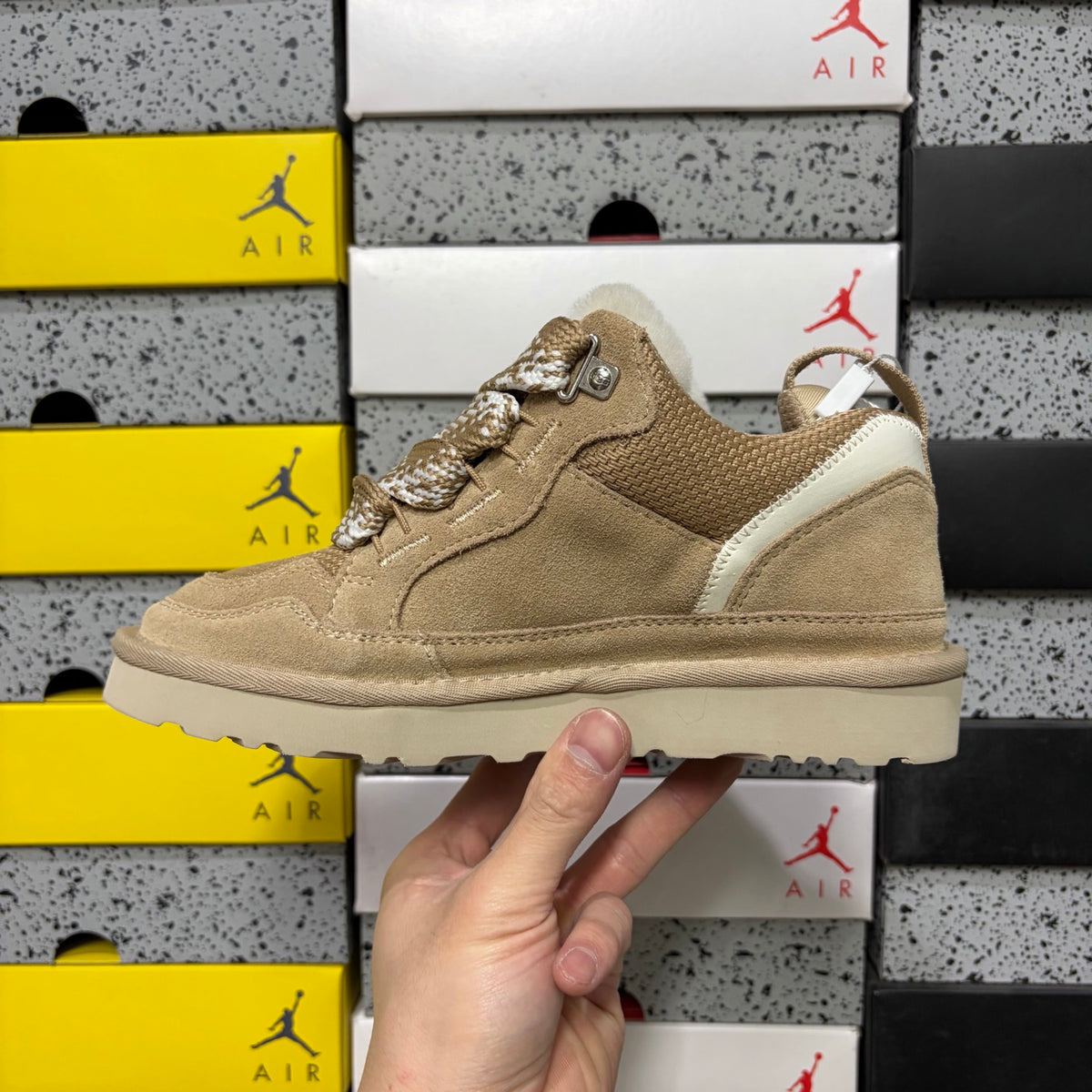 Sand Chunky-Sole Lace-Up Shoes