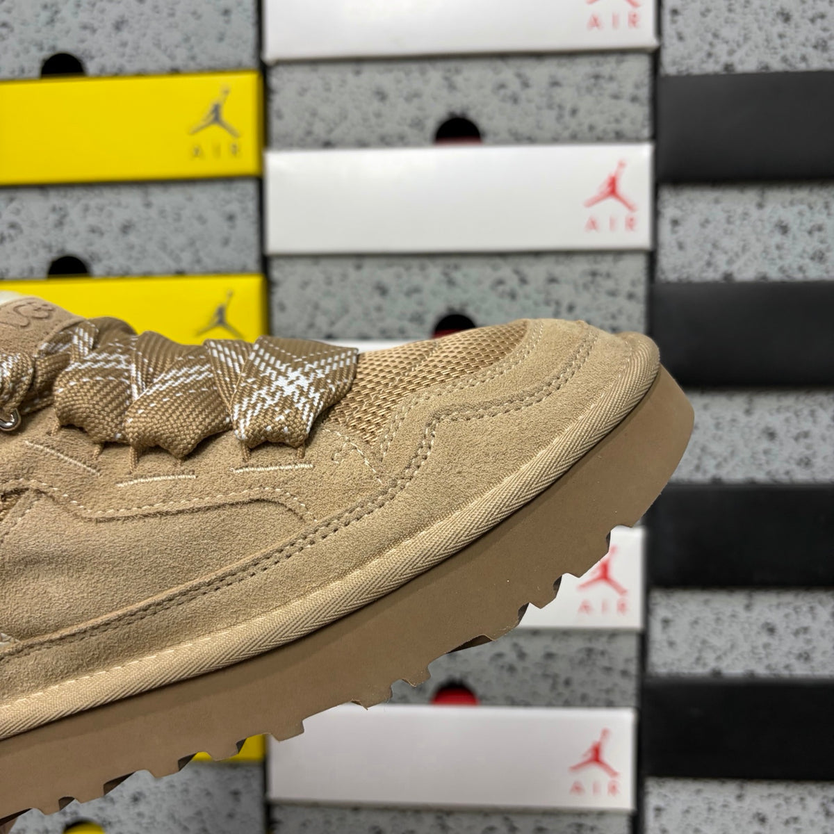 Sand Chunky-Sole Lace-Up Shoes