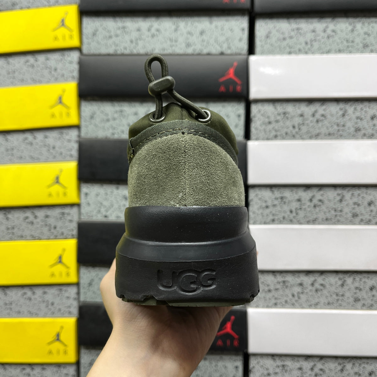 Green Casual Shoes with Black Sole