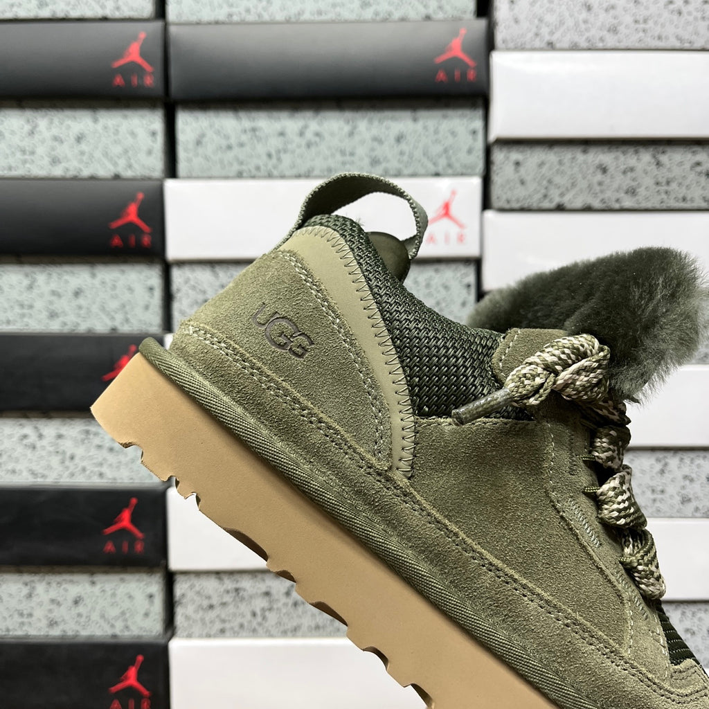 Moss Green Chunky-Sole Lace-Up Shoes