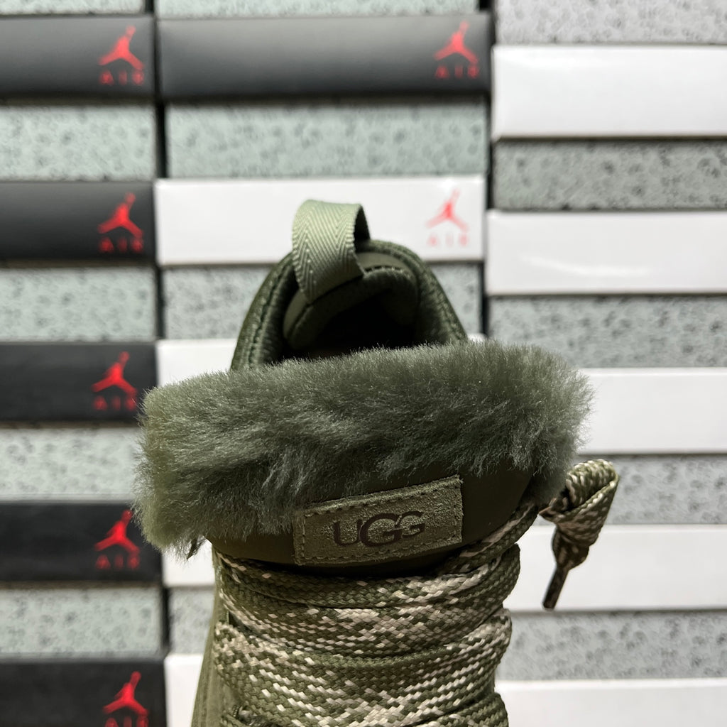 Moss Green Chunky-Sole Lace-Up Shoes