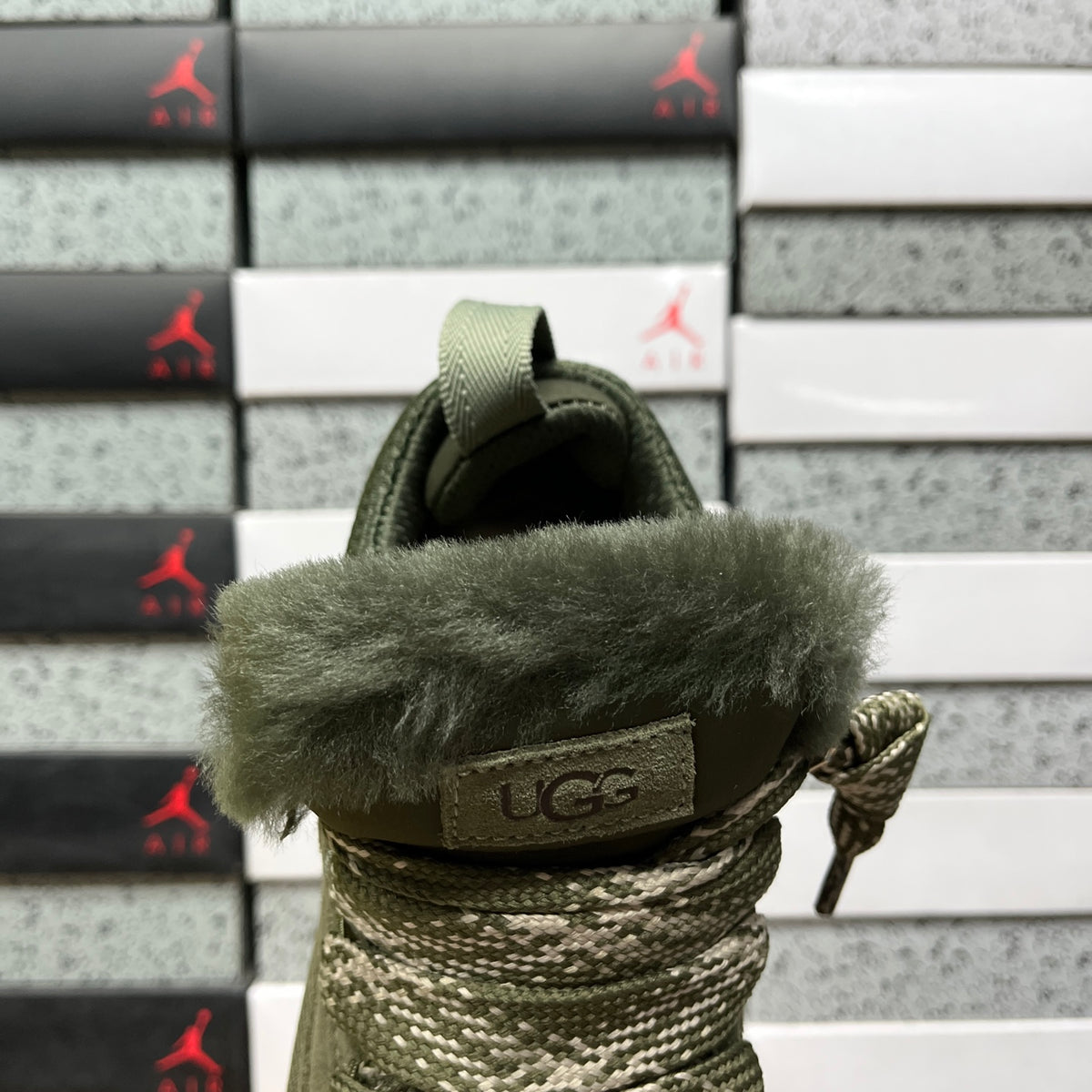 Moss Green Chunky-Sole Lace-Up Shoes