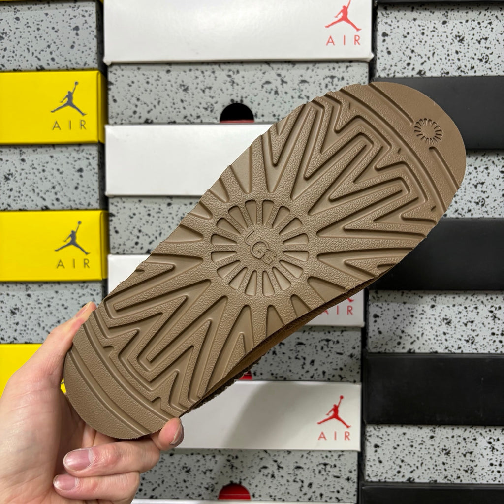 Chestnut Slip-On Shoes with Contrast-Stitched Collar