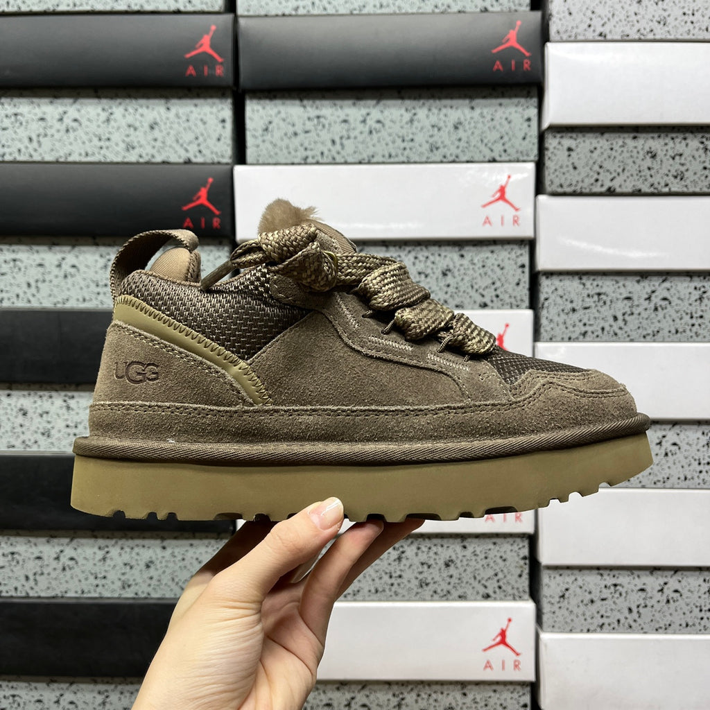 Smoky Brown Chunky-Sole Lace-Up Shoes