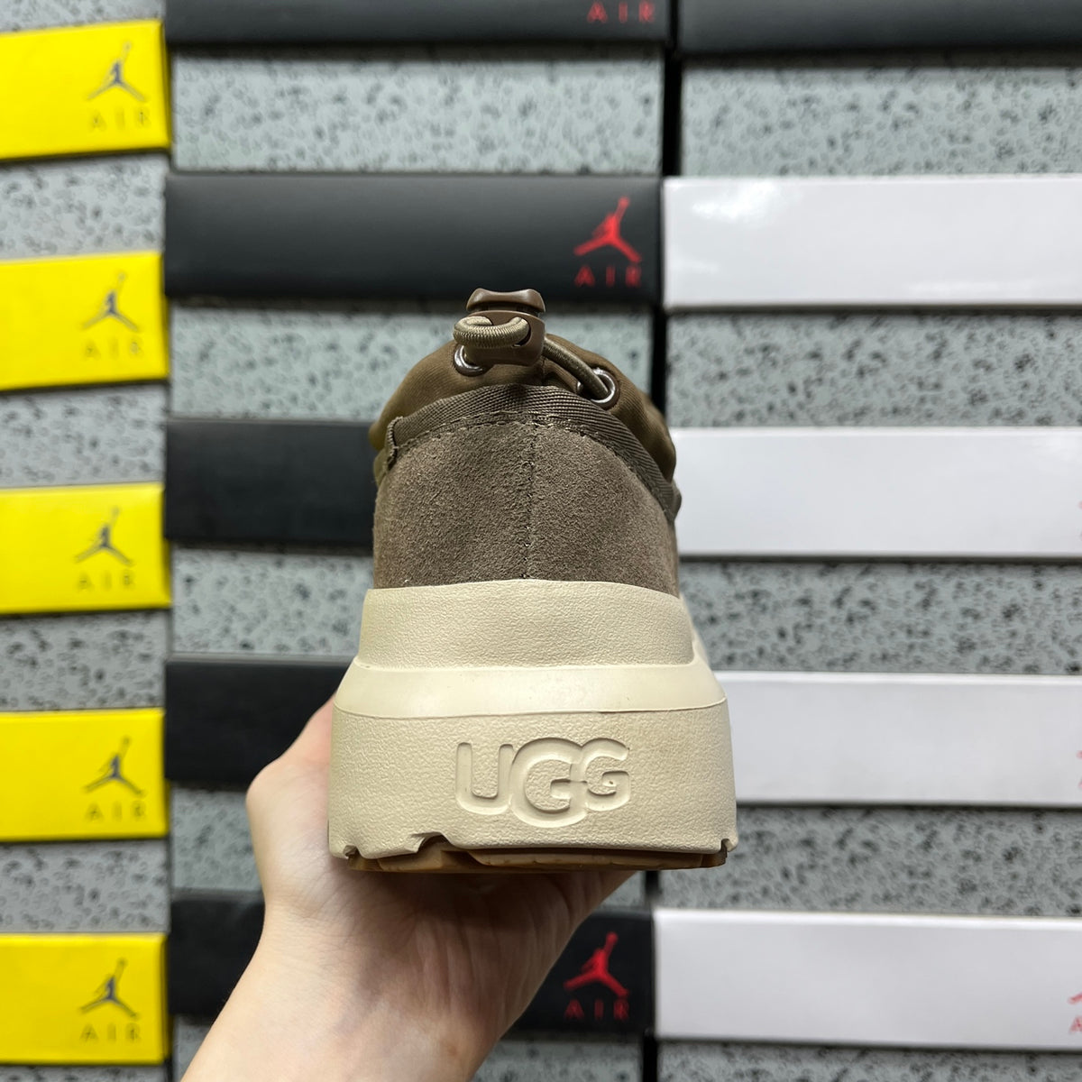 Walnut Brown Platform Slip-On Shoes with Cream Sole