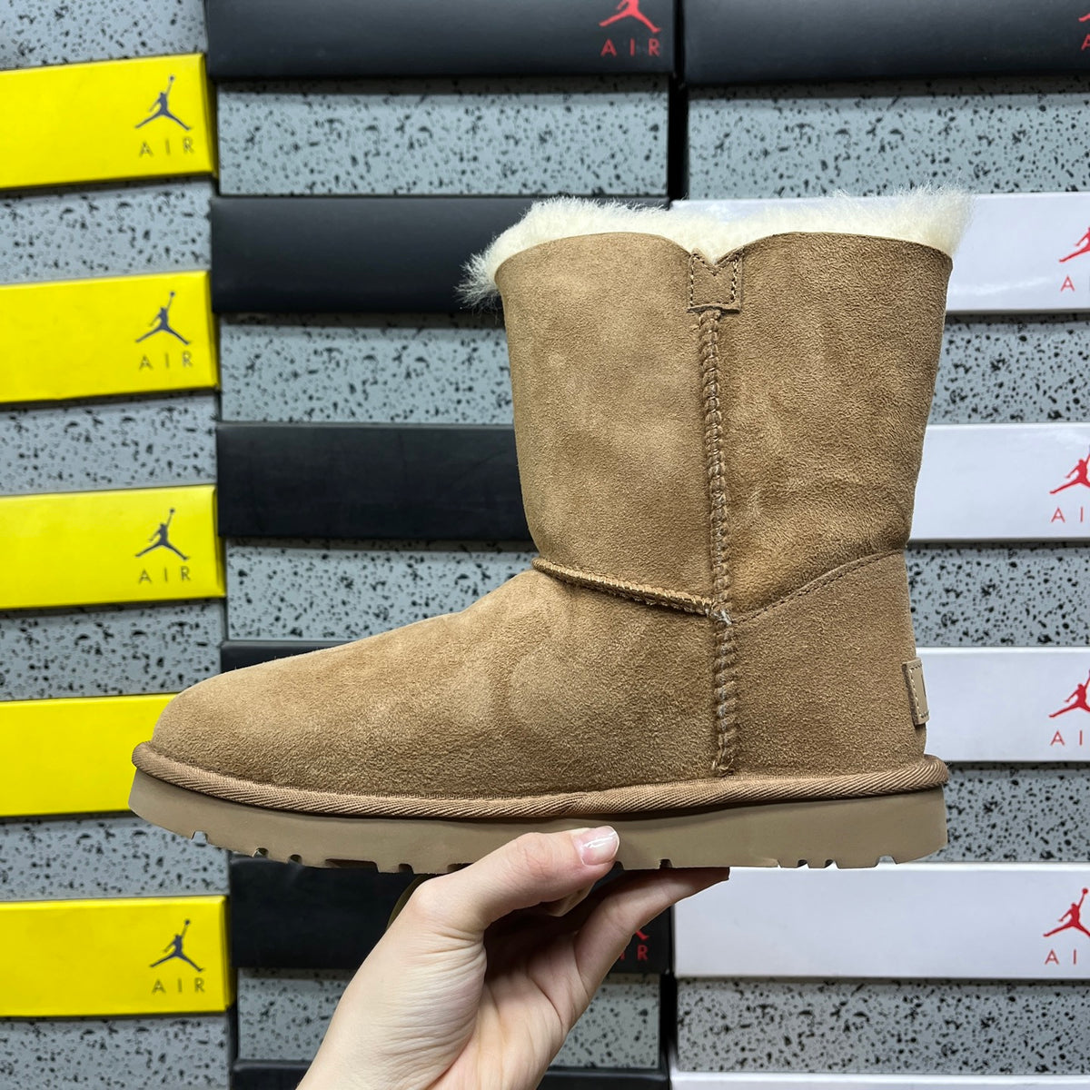 Chestnut Button-Detail Short Boots