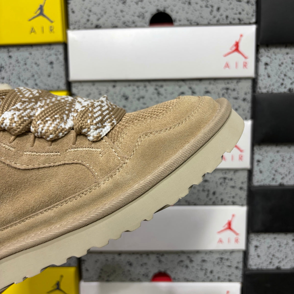 Sand Chunky-Sole Lace-Up Shoes