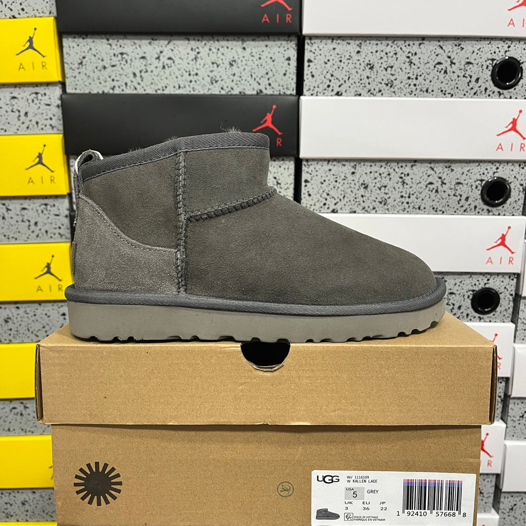 Grey Mini Pull-On Ankle Boots