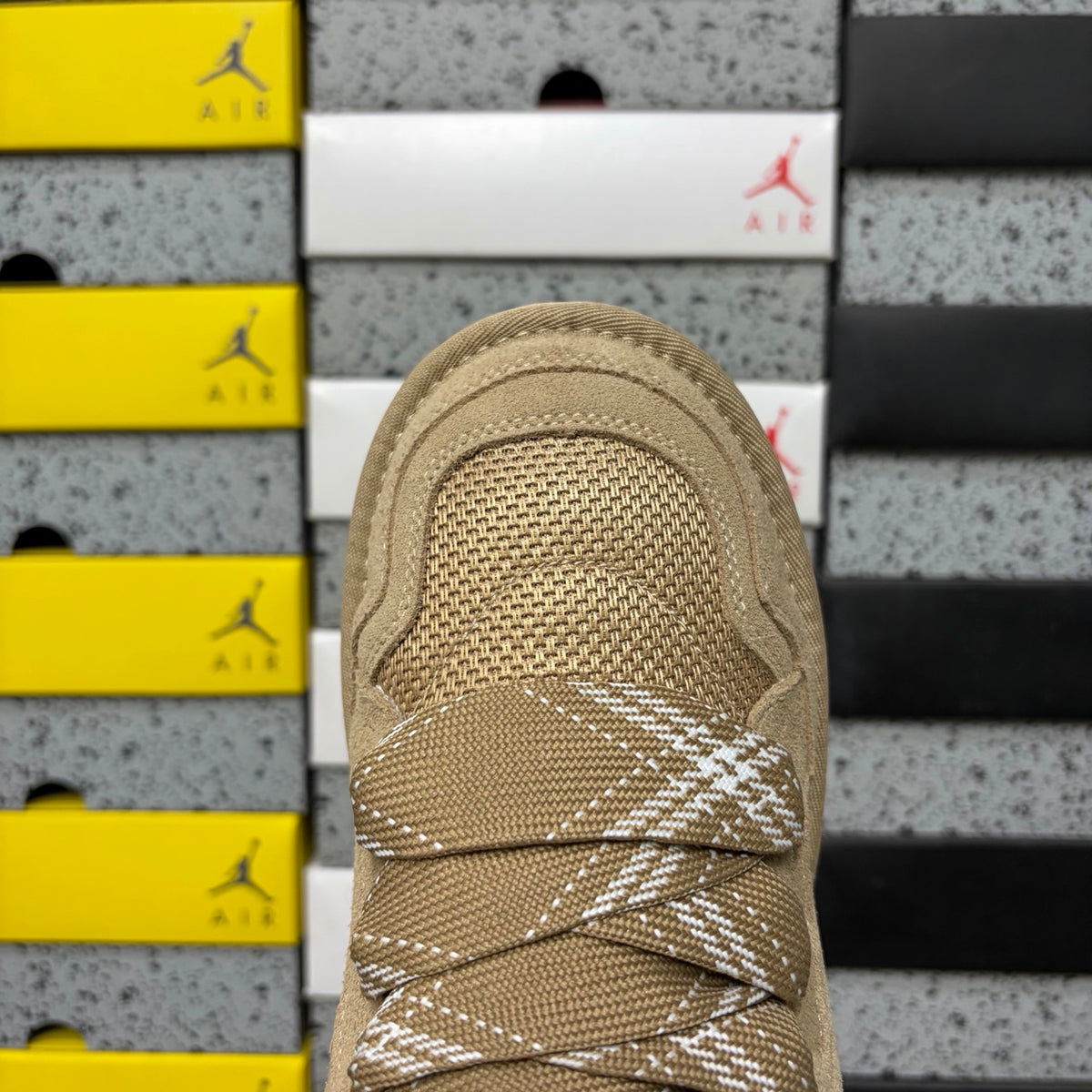 Sand Chunky-Sole Lace-Up Shoes