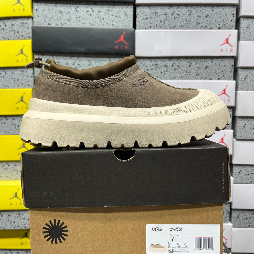 Walnut Brown Platform Slip-On Shoes with Cream Sole