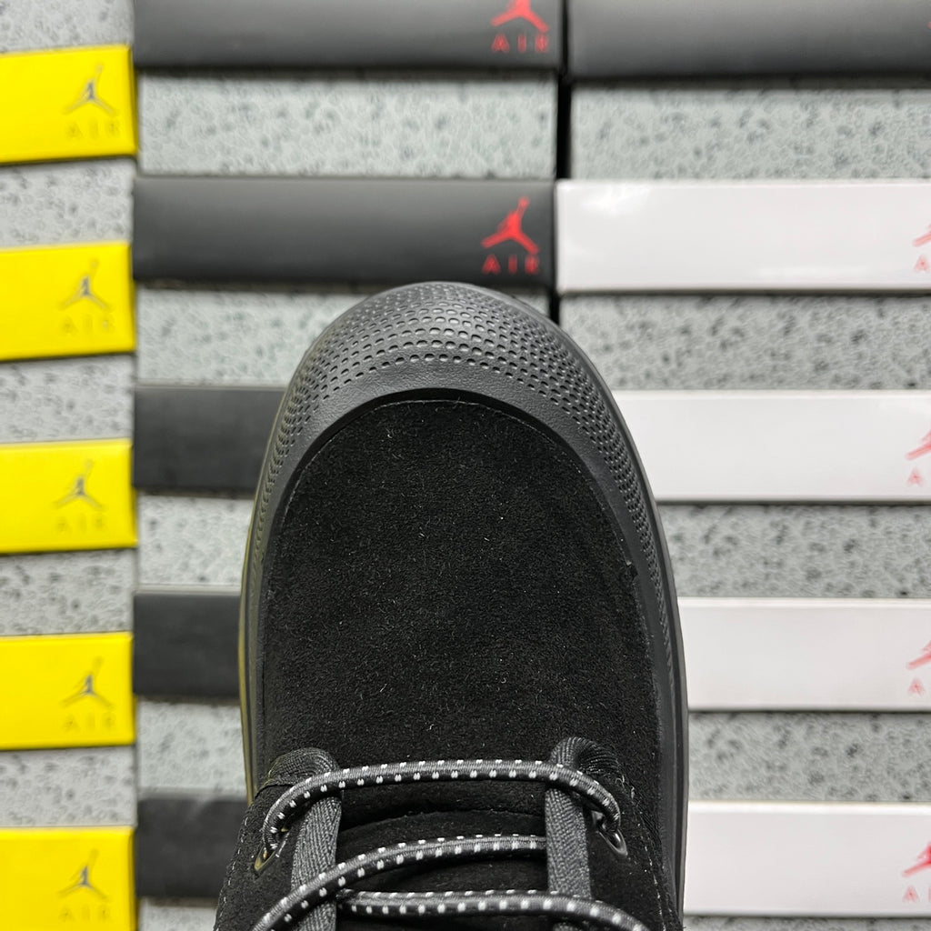 Black Chunky-Sole Lace-Up Ankle Boots