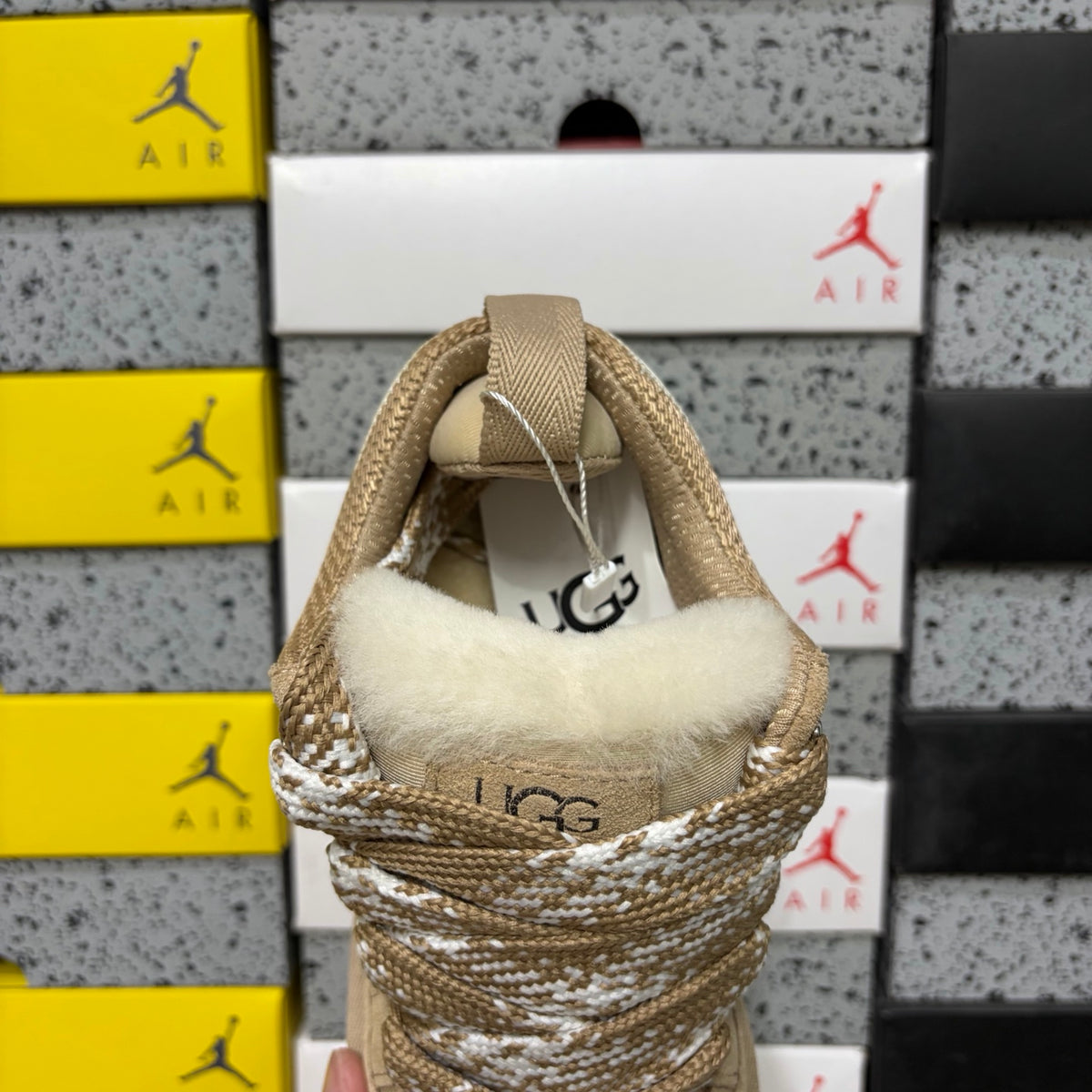Sand Chunky-Sole Lace-Up Shoes