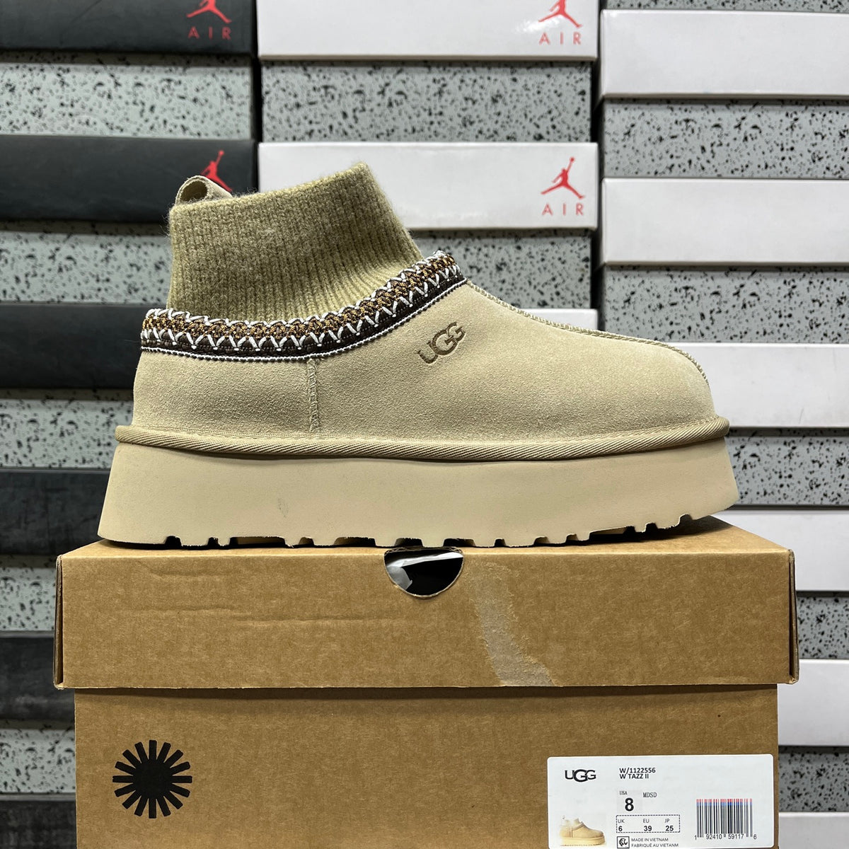 Mustard Seed Platform Ankle Boots with Knit Collar