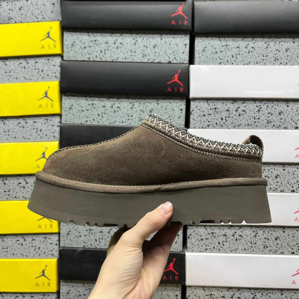 Walnut Brown Platform Slip-On Shoes