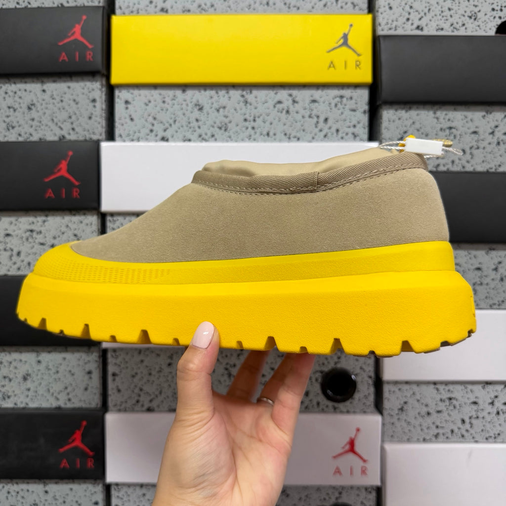 Sand Slip-On Shoes with Bright Yellow Chunky Sole