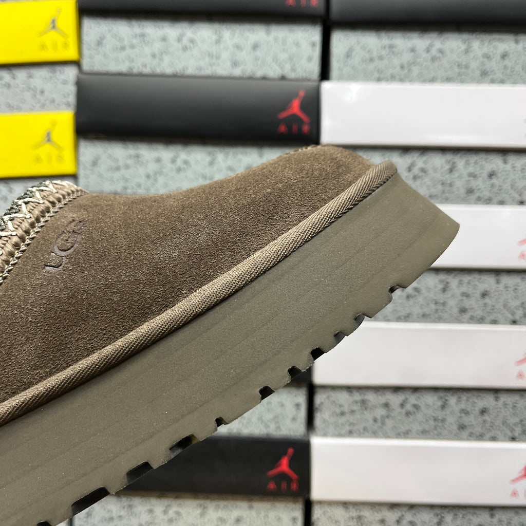 Walnut Brown Platform Slip-On Shoes