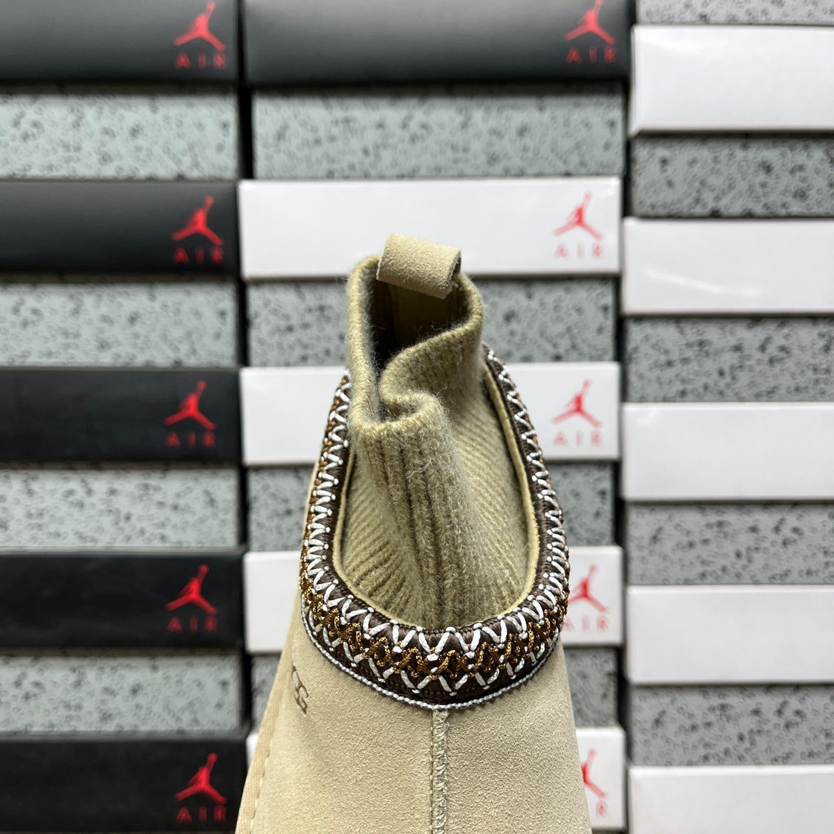 Mustard Seed Platform Ankle Boots with Knit Collar