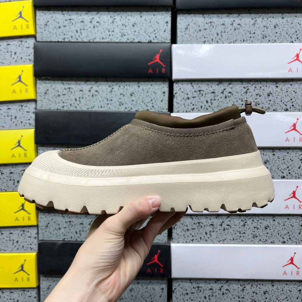 Walnut Brown Platform Slip-On Shoes with Cream Sole