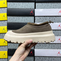 Walnut Brown Platform Slip-On Shoes with Cream Sole