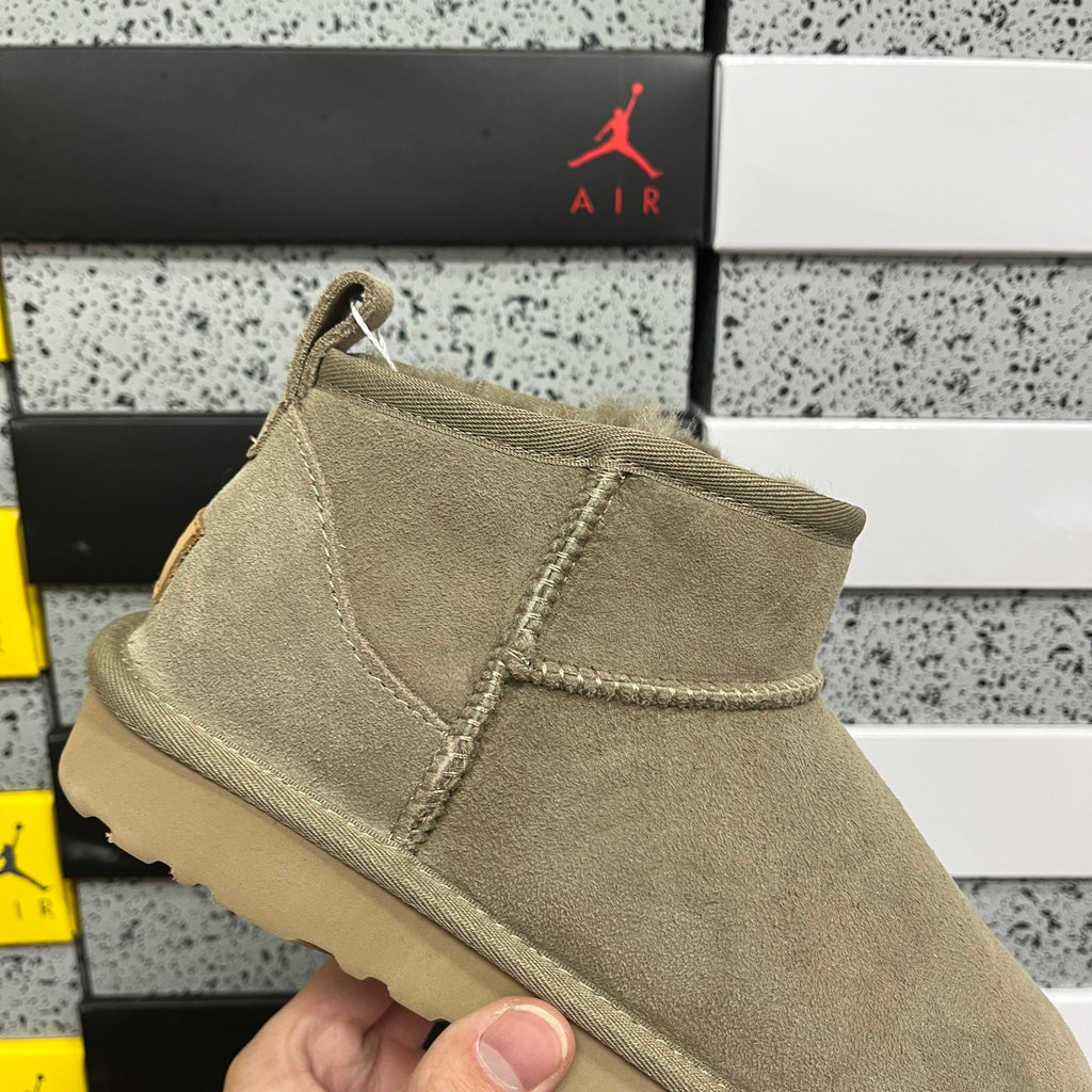 Taupe Brown Mini Pull-On Ankle Boots
