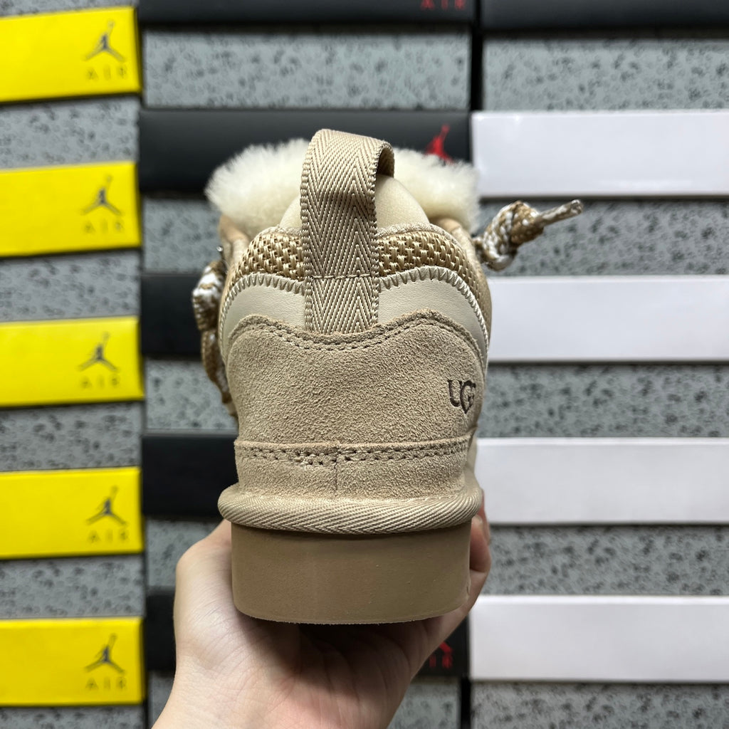Sand Chunky-Sole Lace-Up Shoes